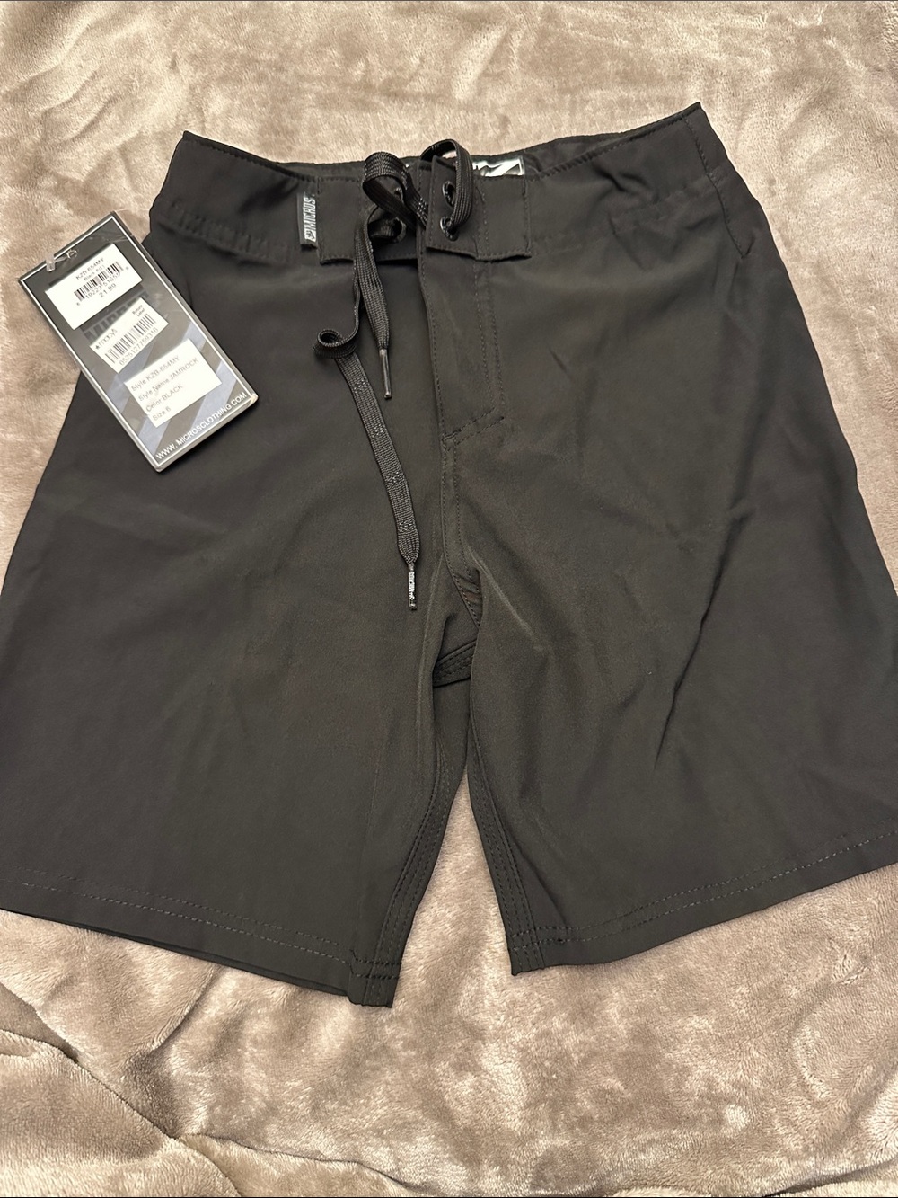 Boy’s Black Swim Trunks with adjustable waist
